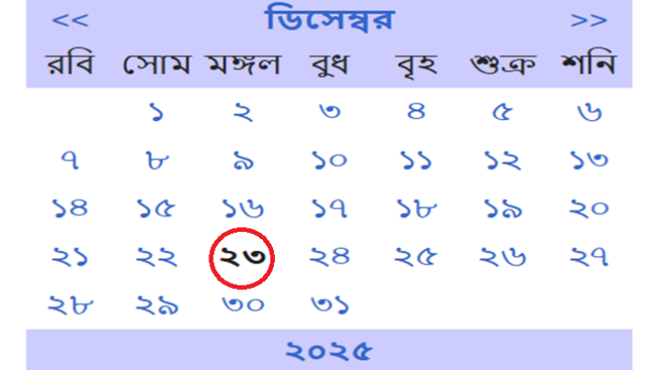 ২৩ ডিসেম্বর: ইতিহাসের এইদিনে