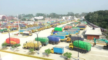 রফতানিমুখী সুপারির ট্রাক পড়ে আছে বেনাপোল স্থল বন্দরে 