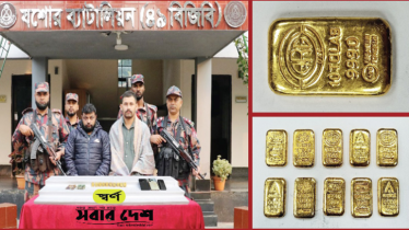 যশোরে ১০টি স্বর্ণেরবারসহ দুই পাচারকারী আটক