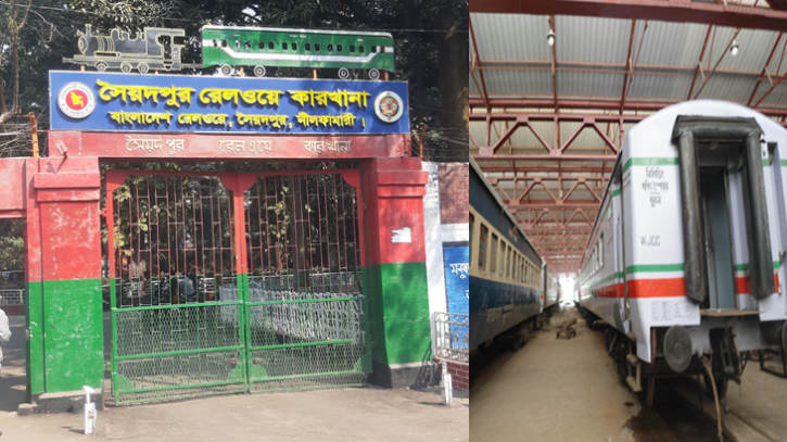 সৈয়দপুর রেলকারখানায় ঈদযাত্রার কোচ মেরামতে ব্যস্ততা সৈয়দপুর রেলকারখানায় ঈদযাত্রার কোচ মেরামতে ব্যস্ততা