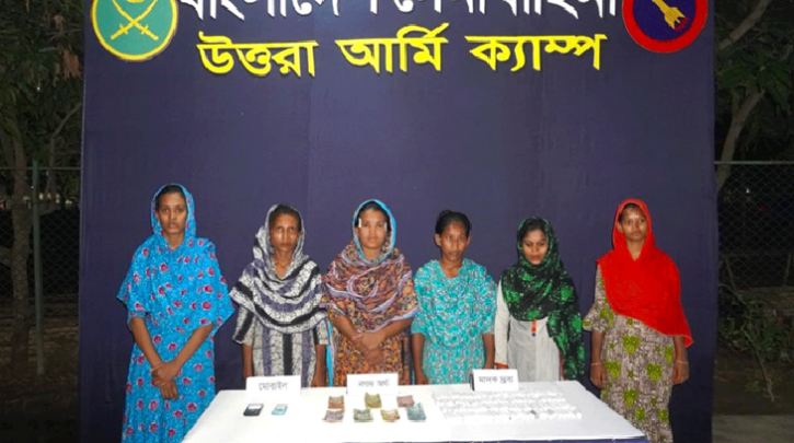 মাদকসহ ছয় নারী গ্রেফতার
