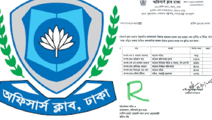 ছয় সচিবের সদস্যপদ স্থগিত অফিসার্স ক্লাবের ছয় সচিবের সদস্যপদ স্থগিত অফিসার্স ক্লাবের