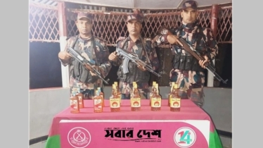 নওগাঁ সীমান্তে বিশেষ অভিযানে ভারতীয় মদ আটক