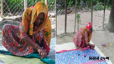 কাঁথাফোঁড়ের আয়েই চলছে মানিকজানের জীবনের চাকা