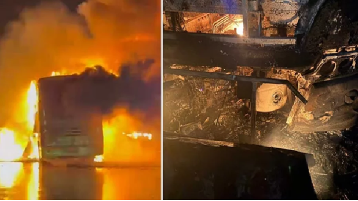 ভারতে বাস–বাইক সংঘর্ষে ভয়াবহ আগুন, ২০ জনের মৃত্যু