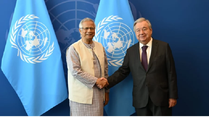 জাতিসংঘ মহাসচিবের সঙ্গে ড. ইউনূসের বৈঠক