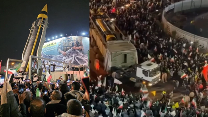 রাস্তায় রাস্তায় ক্ষেপণাস্ত্র, যুদ্ধের বার্তা জোরালো করছে ইরান