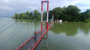 ঝুলন্ত সেতু পানিতে তলিয়ে চলাচল বন্ধ রাঙামাটিতে