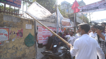 পোস্টার-ফেস্টুন নিজ হাতে খুললেন বিএনপির বিজয়ী হাবিব