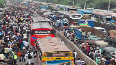 গাজীপুরে ২১ কিলোমিটার যানজট, ঘরমুখো মানুষের ভোগান্তি