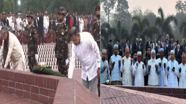 স্মৃতিসৌধে রাষ্ট্রপতি-প্রধানমন্ত্রী, বিরোধীদলীয় নেতার  শ্রদ্ধা নিবেদন